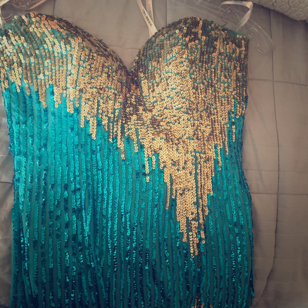 Strapless beaded dress size 4. Sherri Hill